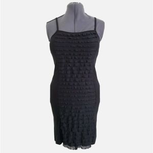 NWOT INC Ruffle Bodycon Dress LBD Black International Concep